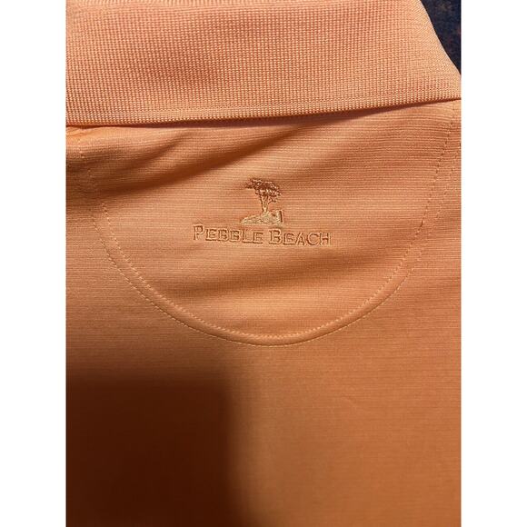 New PEBBLE BEACH Performance Golf Polo‎ Short Sleeve Shirt Men's XL Orange NWT - Picture 6 of 13